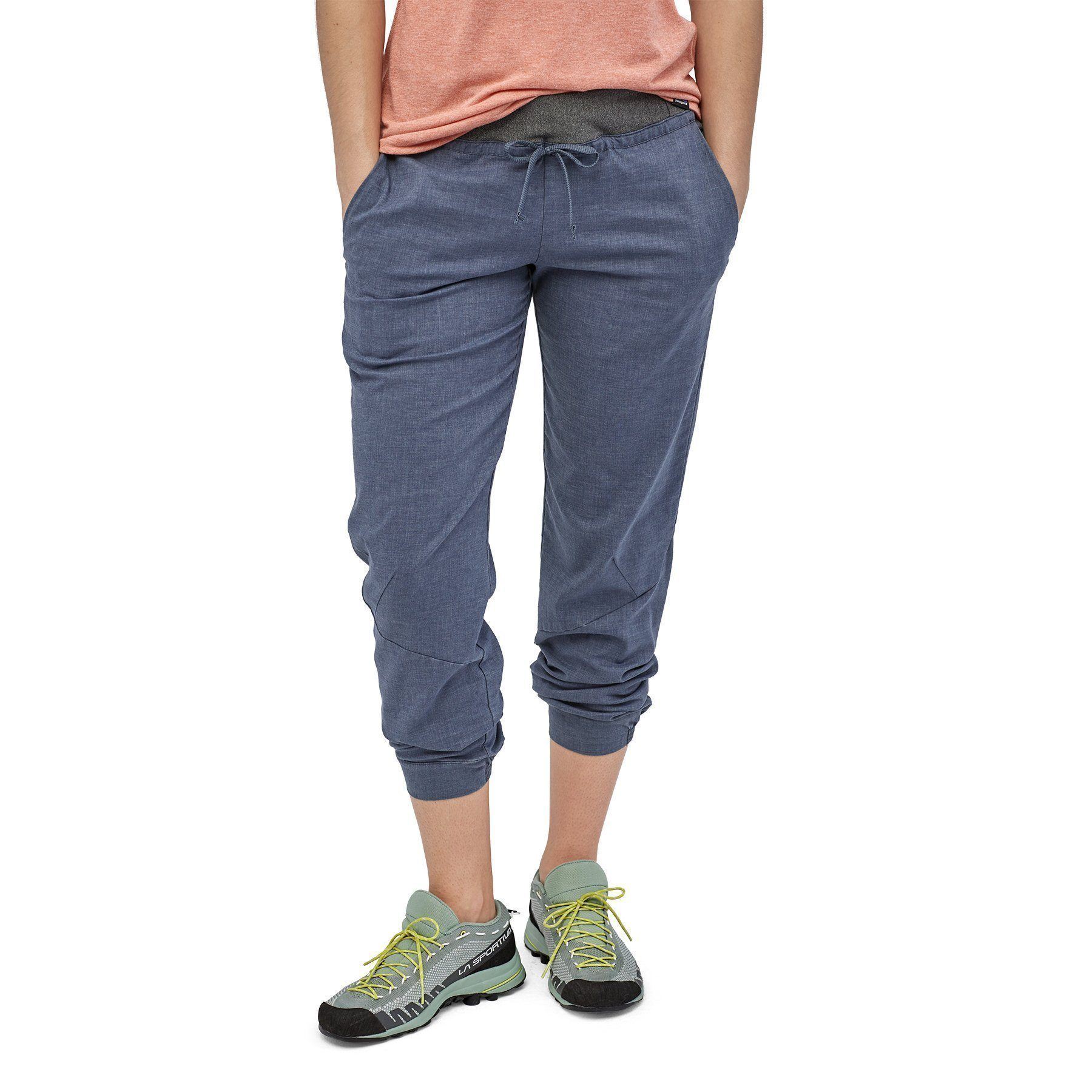 Patagonia Womens Hampi Rock Pants - Hemp / Recycled Polyester, Dolomite Blue / XL