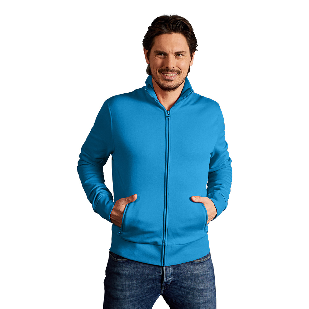 Stehkragen Zip Jacke Herren, Türkis, XXL