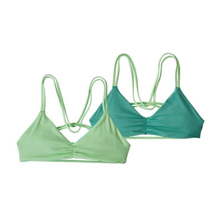 Patagonia Women's Reversible Seaglass Bay Bikini Top, Ripple: Bud Green / S