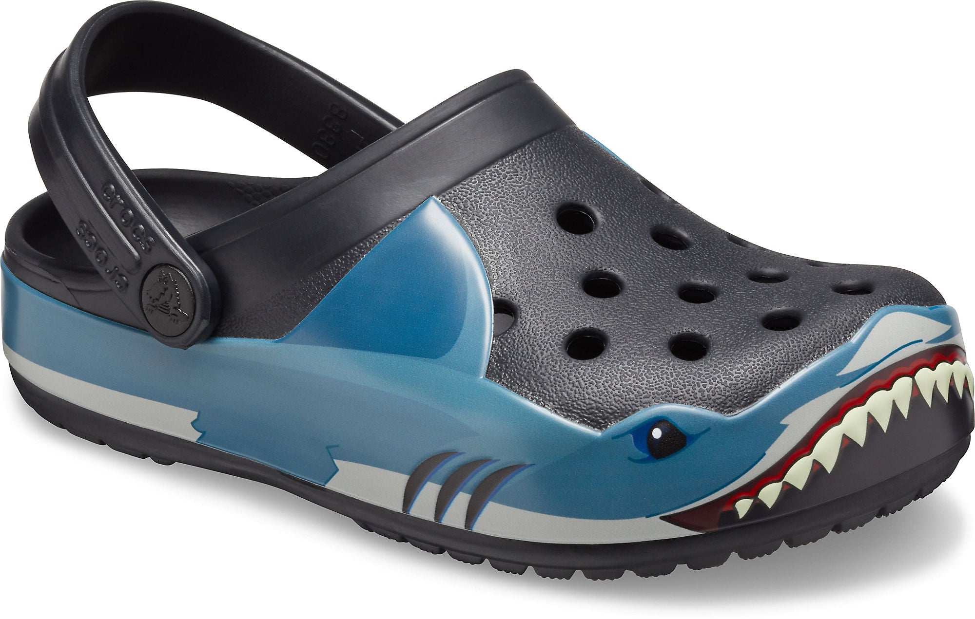 Crocs Fun Lab Shark Clog, Black, 19-20