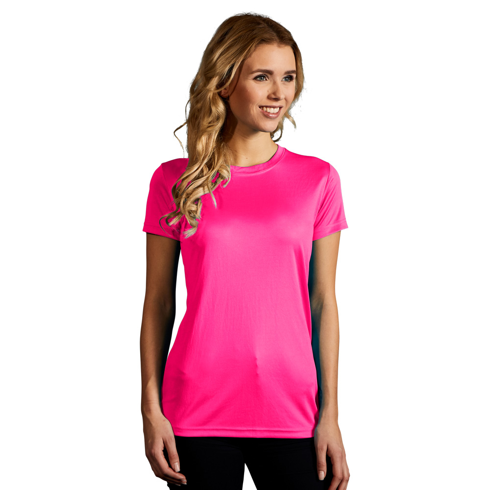 UV-Performance T-Shirt Damen, Neonrosa, L