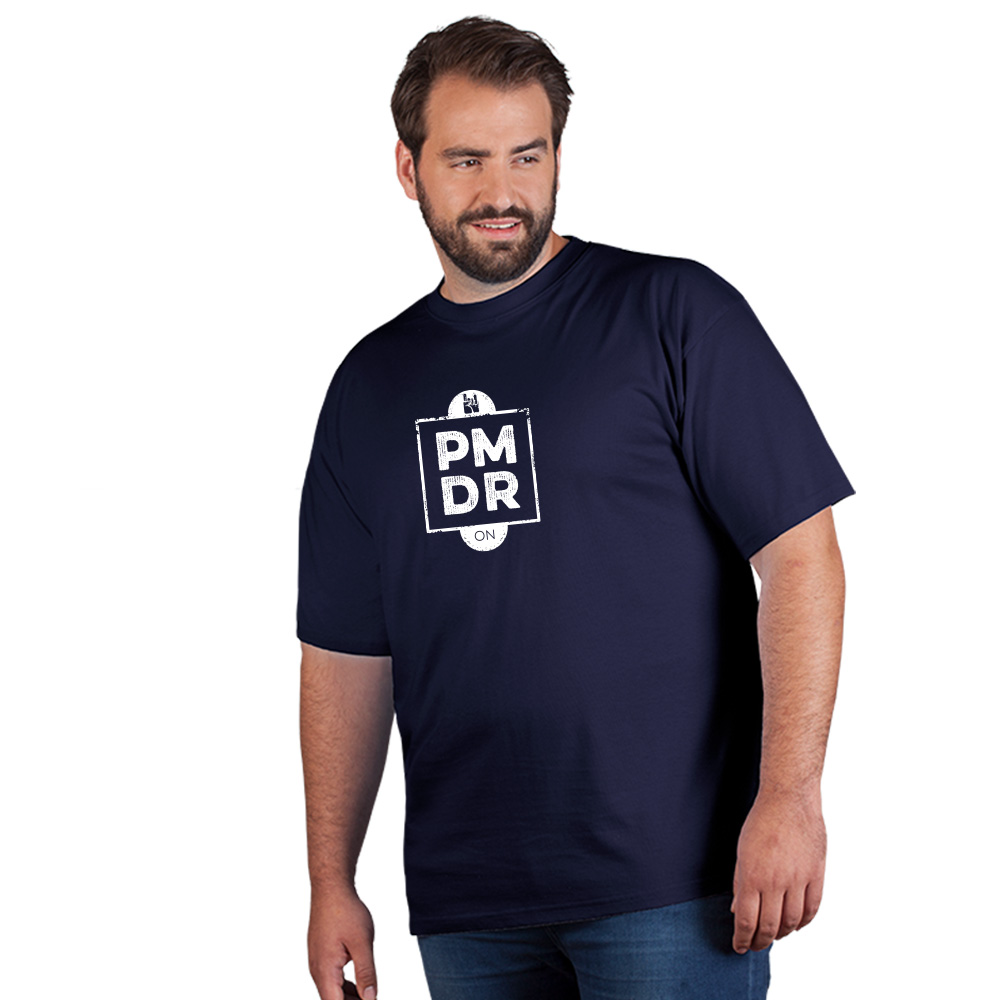 Print "promodoro rock on" Premium T-Shirt Plus Size Herren, Marineblau, 4XL