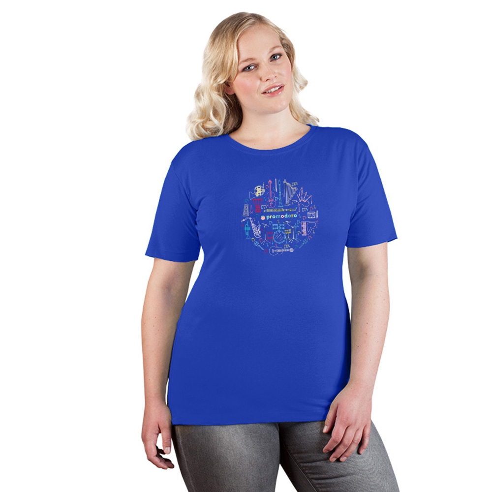 Print "promodoro orchestra" Premium T-Shirt Plus Size Damen, Königsblau, XXL