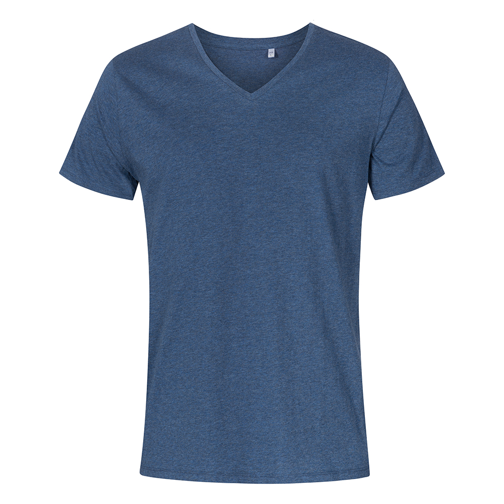 X.O V-Ausschnitt T-Shirt Plus Size Herren, Marineblau-Melange, XXXL