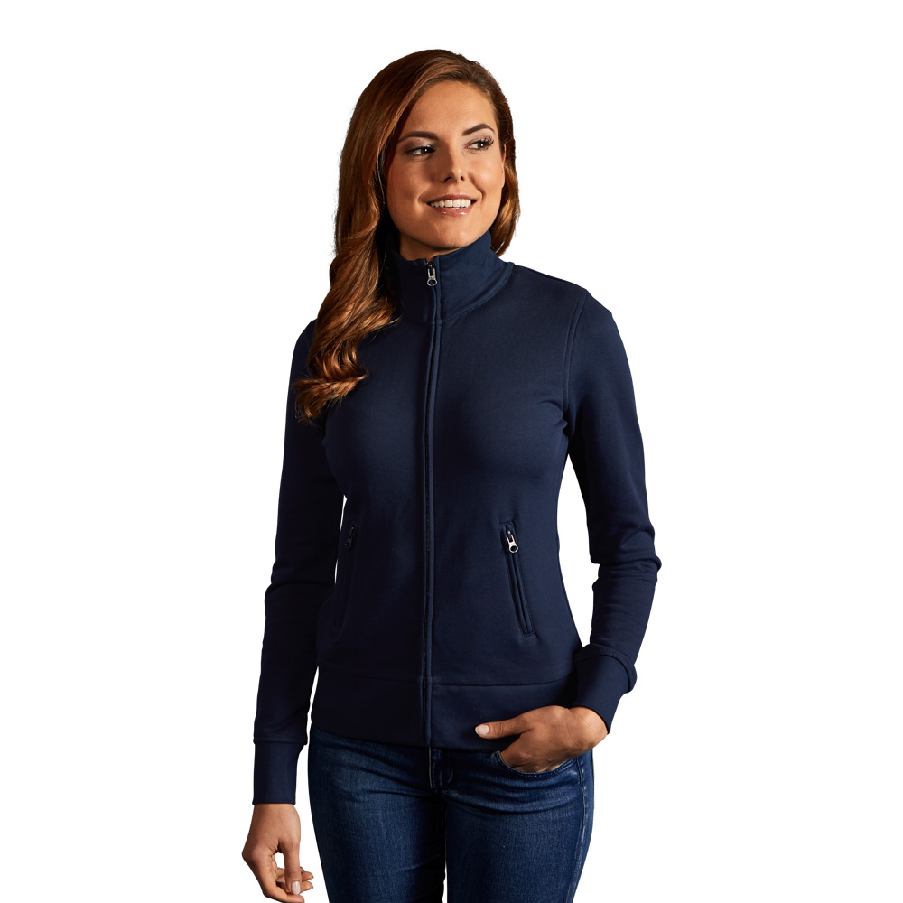 Stehkragen Zip Jacke Damen, Marineblau, XL