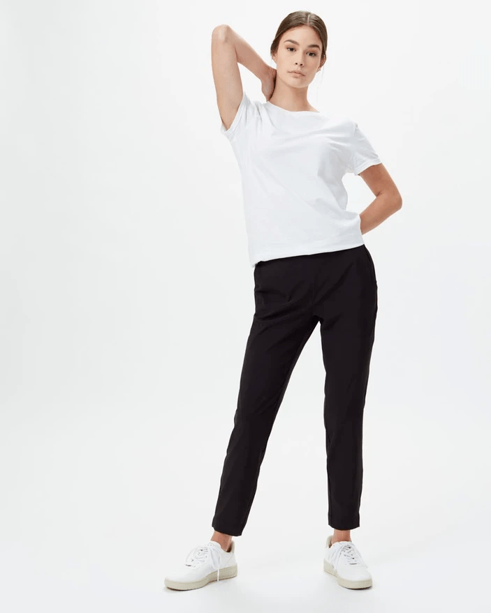 Tentree Women's Destination Lightweight Pant - Recycled Polyester, Meteorite Black / M