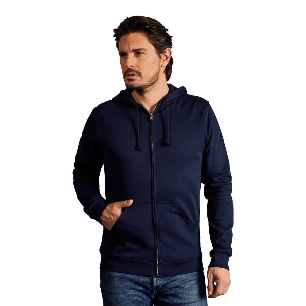 Baumwoll Zip Hoodie Jacke Herren Sale, Marineblau, XXL