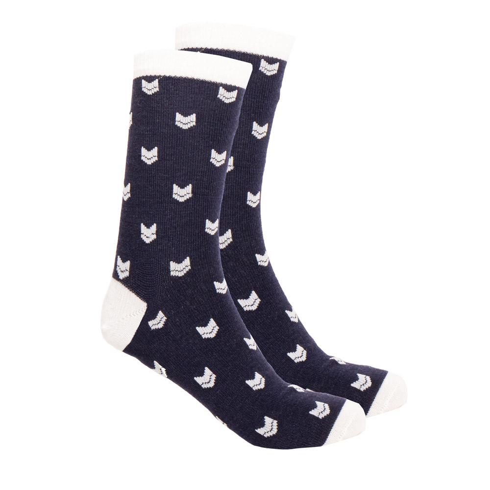 VAI-KØ Logo Socks - Merino Wool, Navy / 43-46