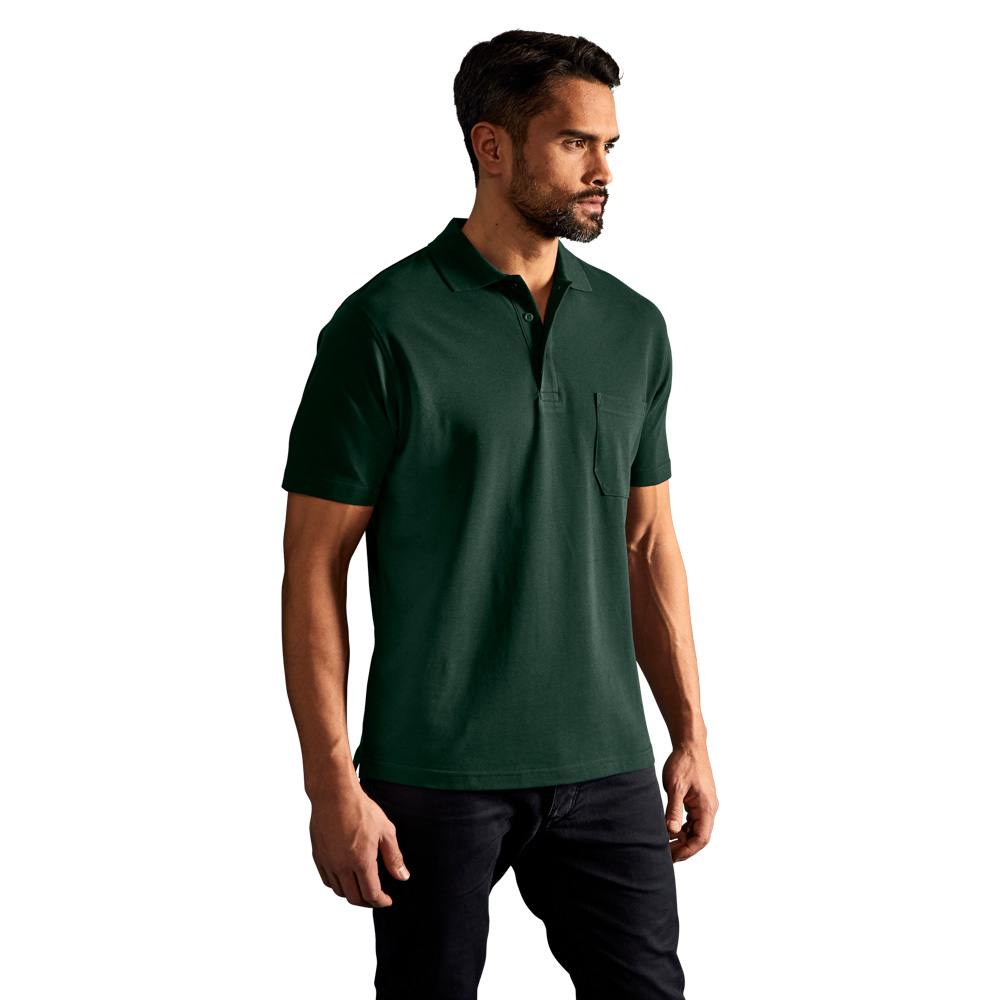 Heavy Poloshirt mit Brusttasche Herren, Waldgrün, L