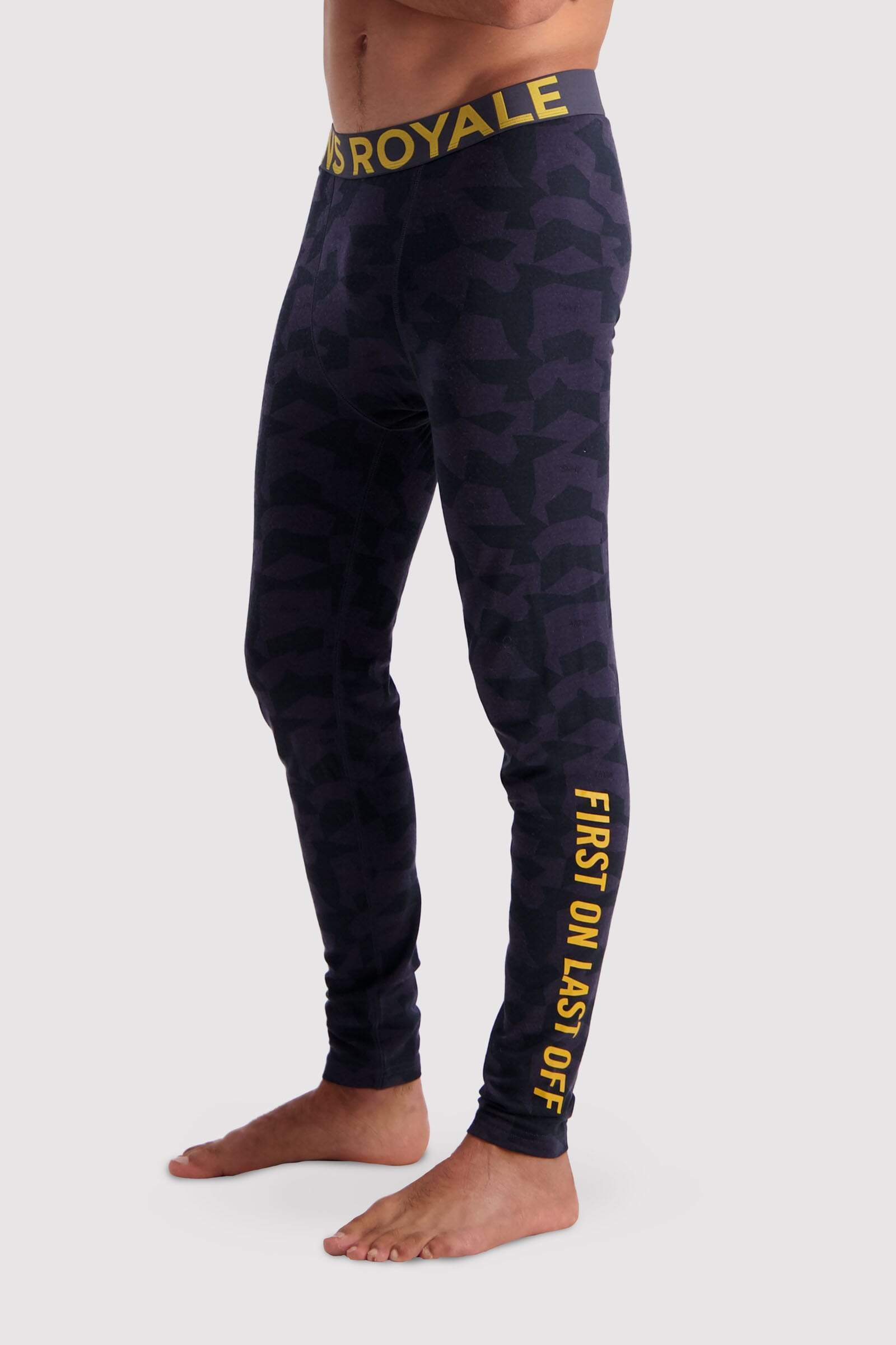 Mons Royale Men's Double Barrel Legging - Merino wool, 9 Iron Camo / M