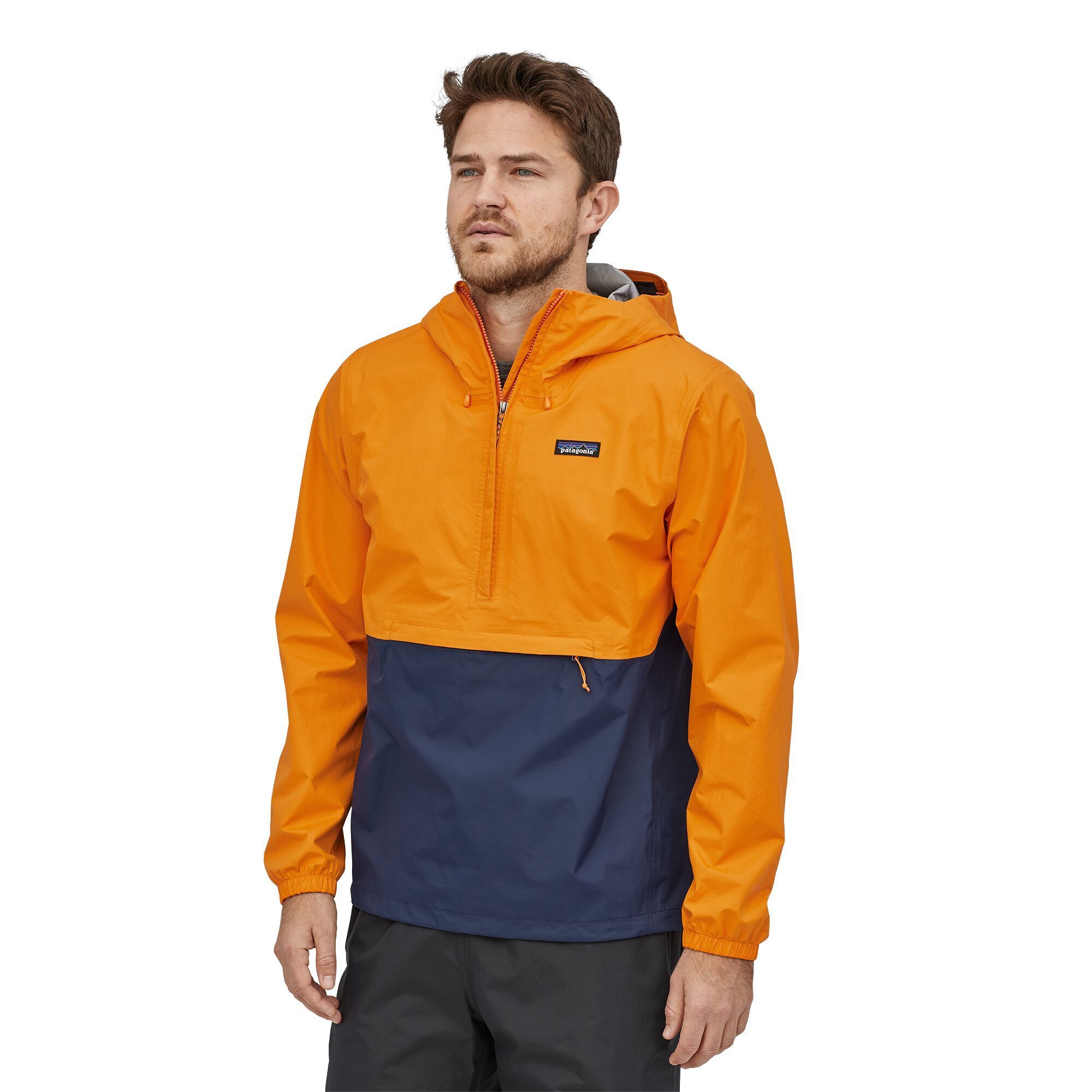 Patagonia Mens' Torrentshell 3L Pullover - 100% Recycled Nylon, Mango / XS