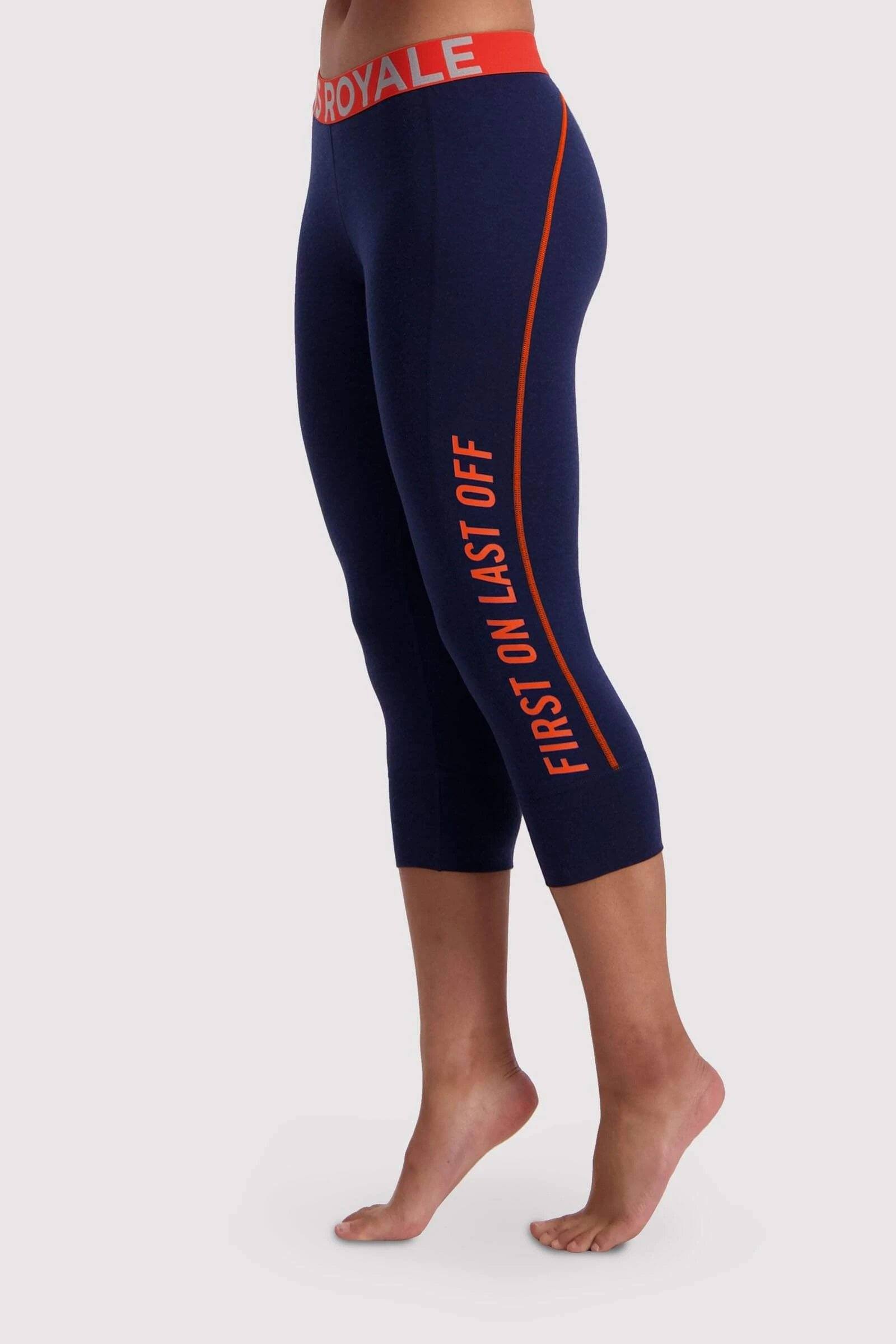 Mons Royale Women's Christy 3/4 Legging - Merino wool, Navy / S