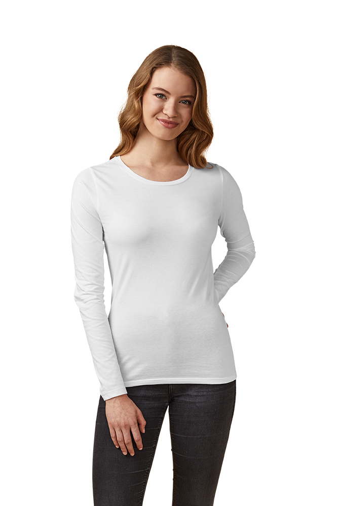 X.O Rundhals Langarmshirt Damen, Weiß, XL