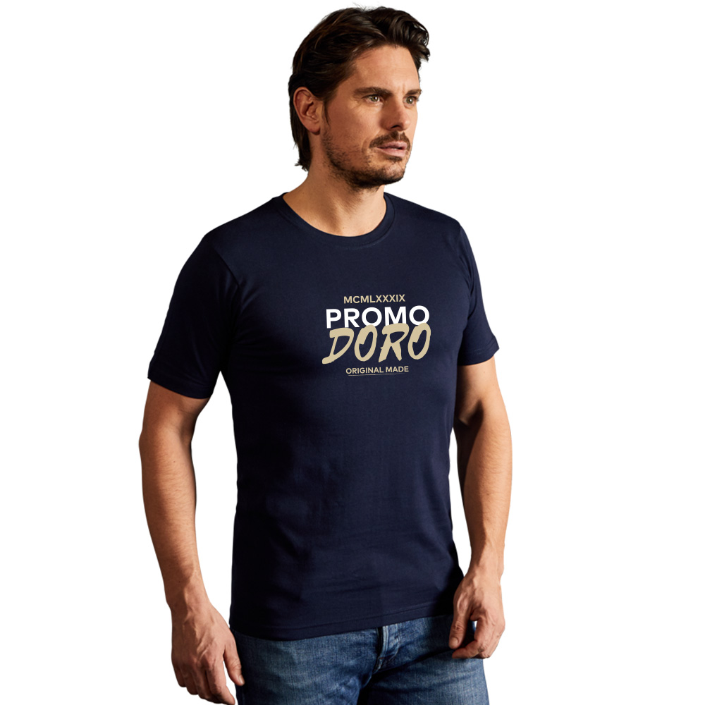 Print "promodoro original made" Bio T-Shirt Herren, Marineblau, XL