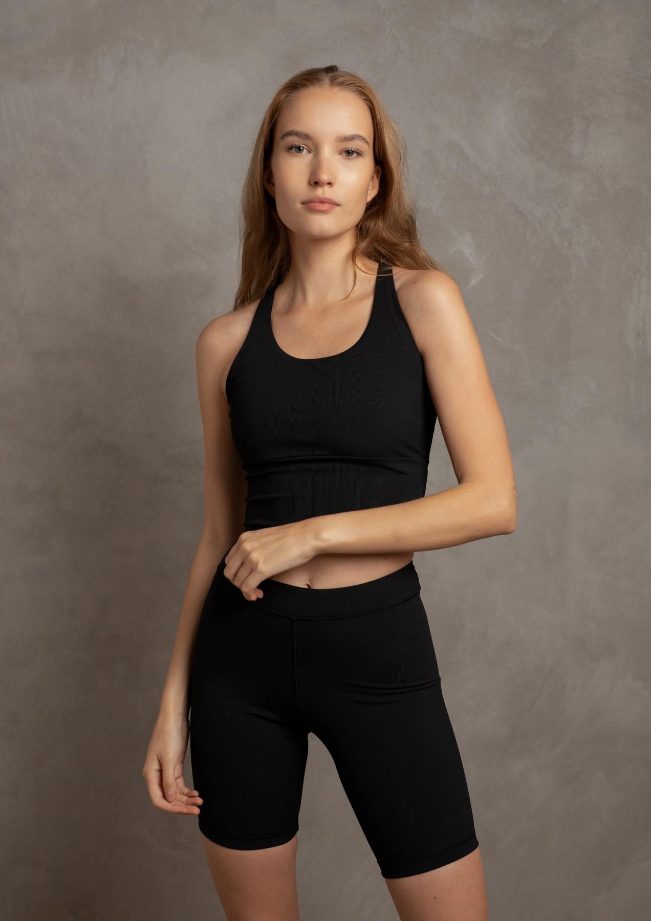 Lilja the Label Women's Ribbed Bikers - Recycled PA, Black / S