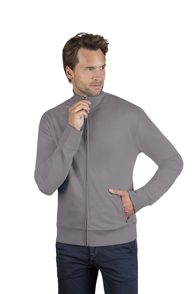 Stehkragen Zip Jacke Herren Sale, Hellgrau, XL
