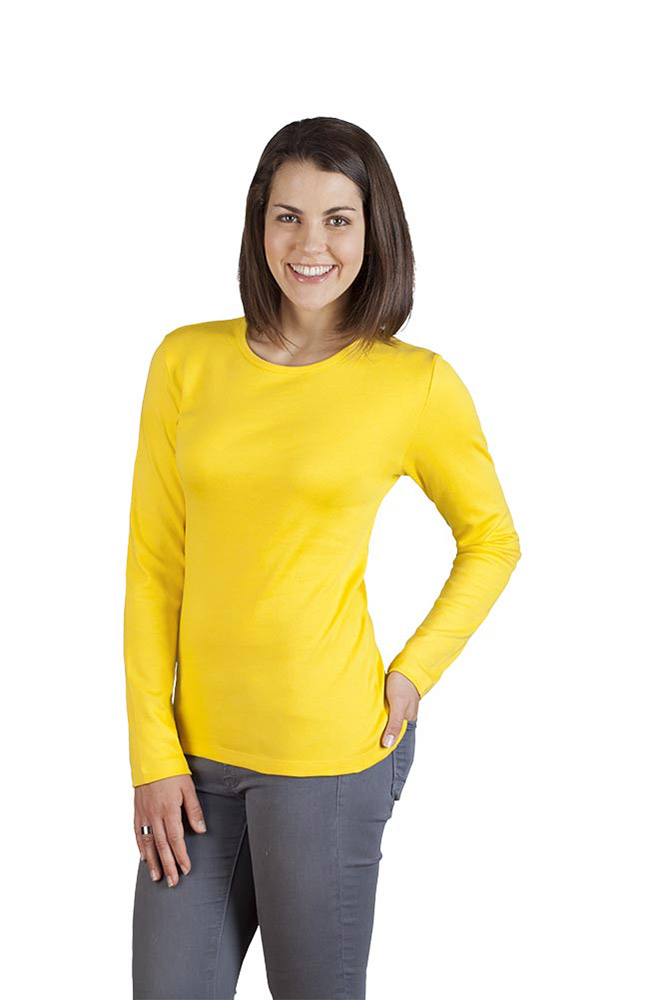Interlock Langarmshirt Damen Sale, Gelb, L