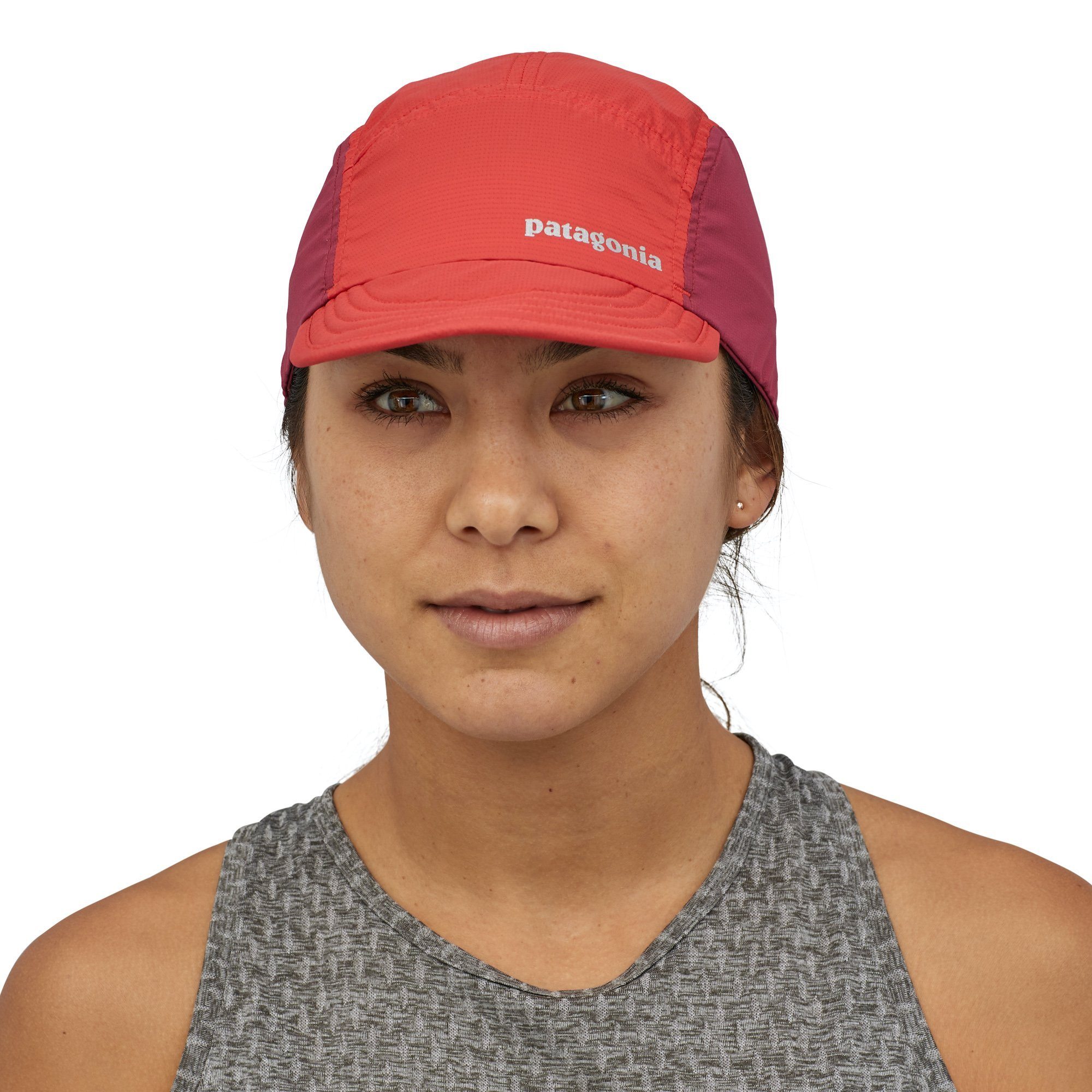 Patagonia Airdini Cap - Recycled Nylon, Patchwork: Catalan Coral / S