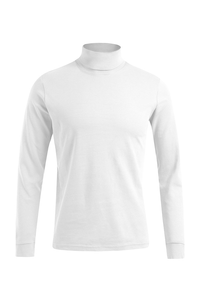 Rollkragen Langarmshirt Plus Size Herren, Weiß, XXXL